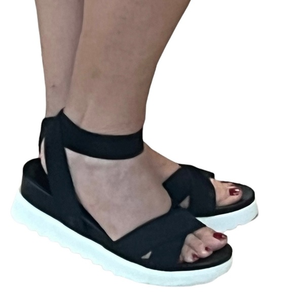 STEVEN Steve Madden Platform Sandal Elastic Strap Comfort “Kraze” Black Size 9 - Picture 6 of 10